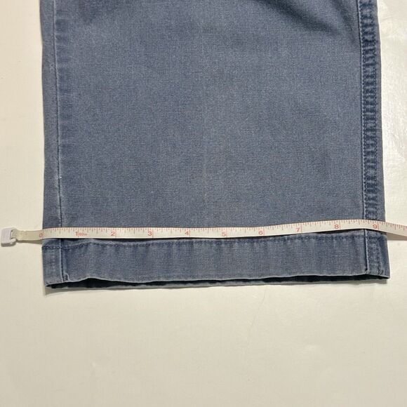 LL Bean Mens Cargo Pants 35X32(30) Blue Sunwashed Canvas Straight Leg Distressed - Picture 10 of 11